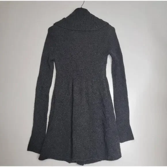 Vince Charcoal Alpaca Cashmere Shawl Collar Wrap Sweater Coat XS